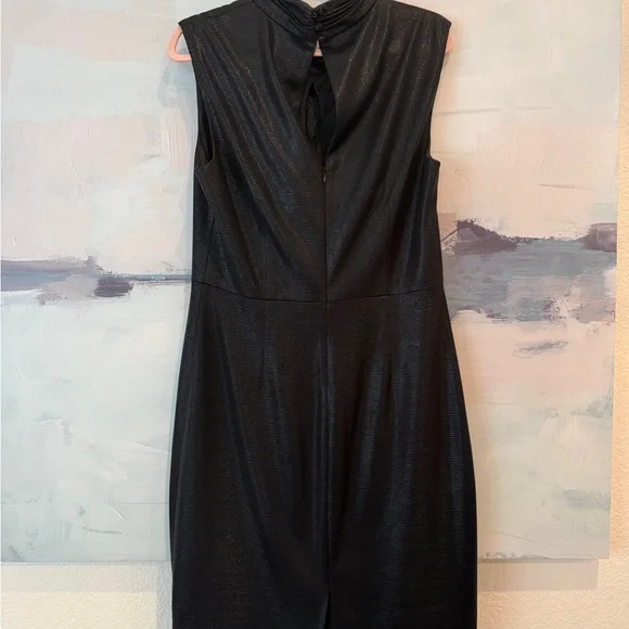 Vince Camuto Black Sleeveless Tie-Neck Midi Dress - Picture 3 of 4